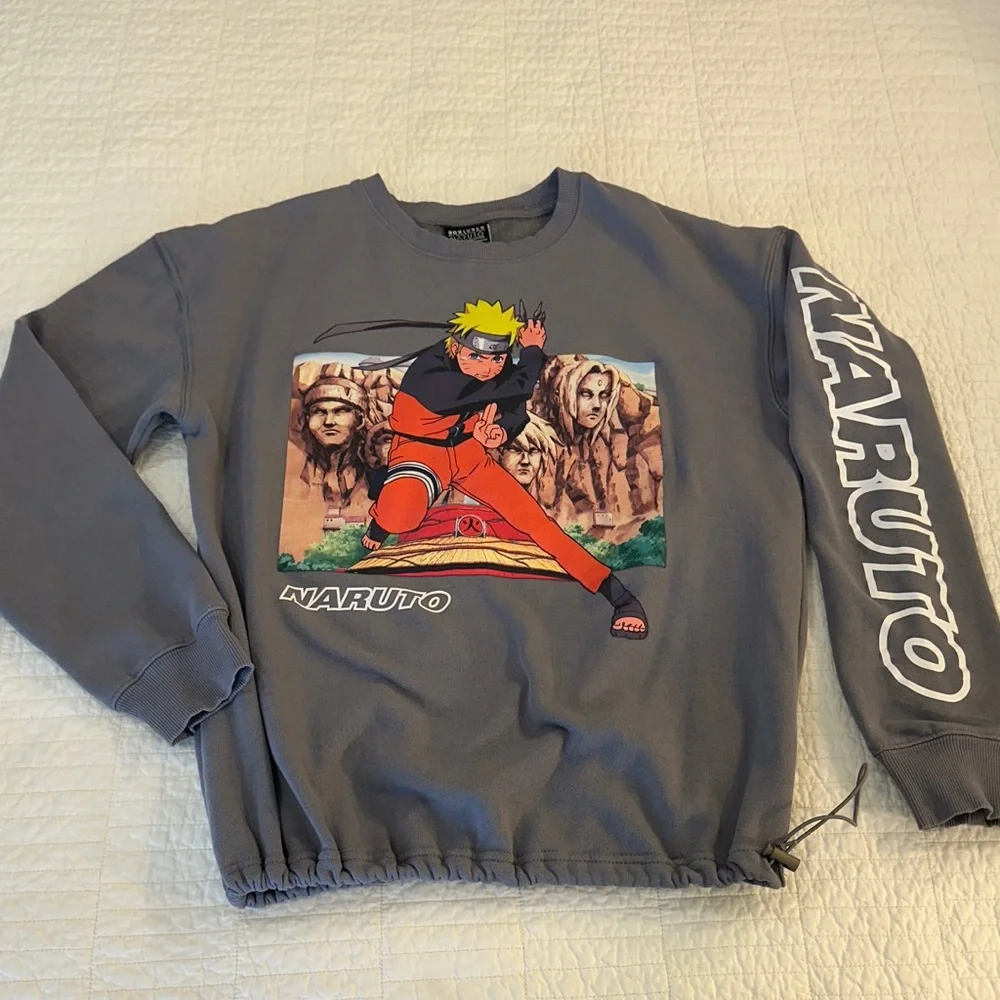 Naruto Crewneck Sweatshirt Small Gray Anime - Picture 2 of 7